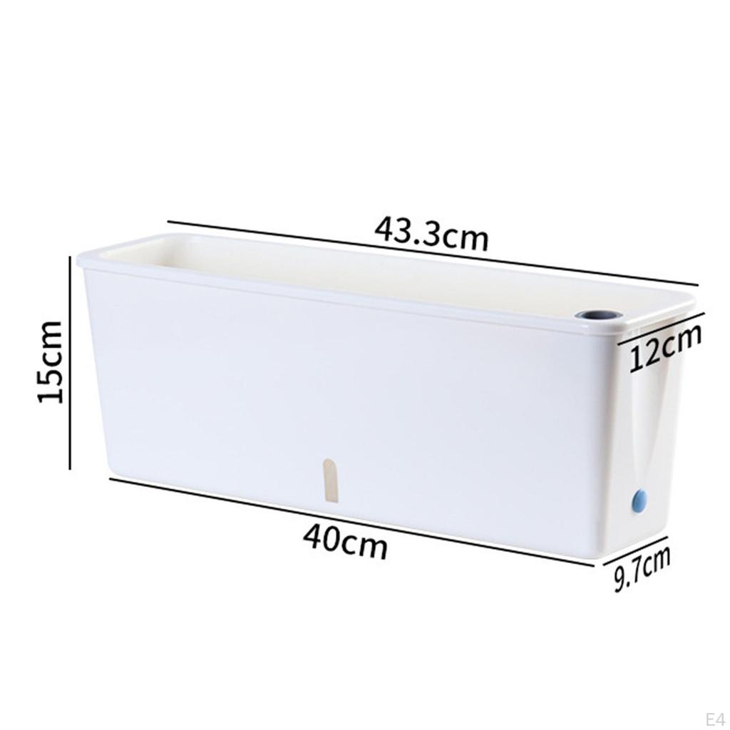 Rectangle Planter Box for Flowers Self Watering Large Capacity Outdoor
