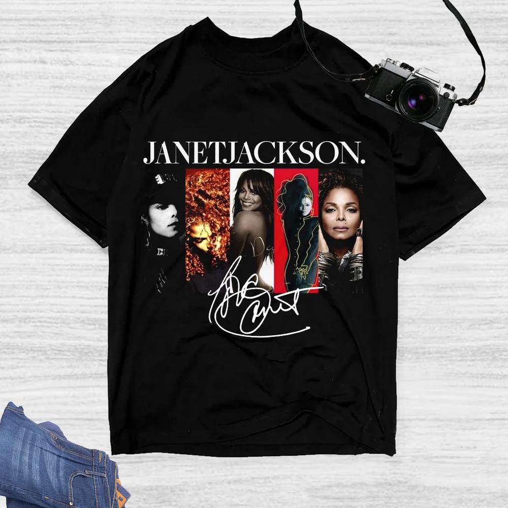 Rare Janet Jackson Collection Singer Cotton Black Uniex All Size Shirt Unisex T-Shirt S
