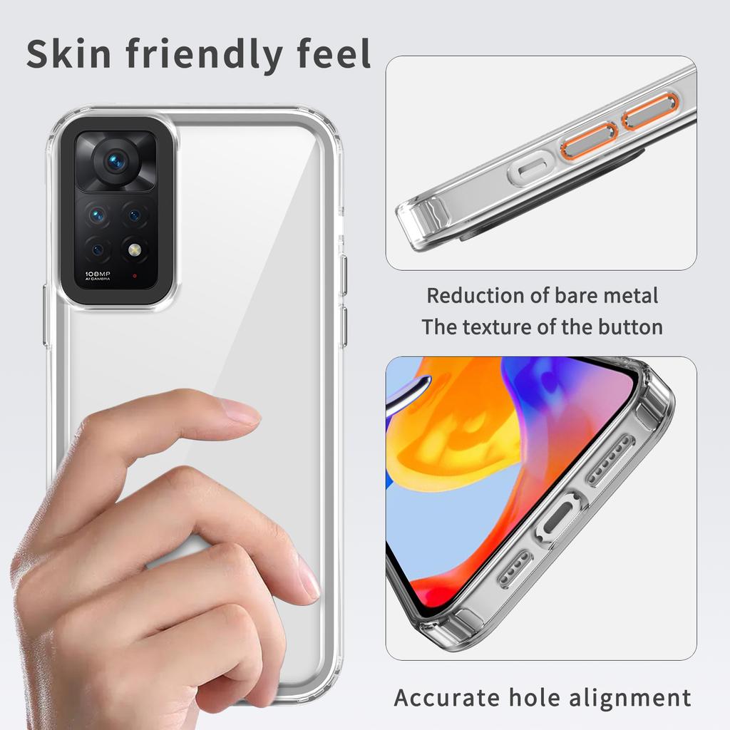 For Xiaomi Redmi Note 11 Pro 5G (Qualcomm)/11 Pro 4G (MediaTek)/Note 12 Pro 4G PC+TPU Clear Case
