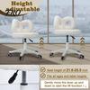 Makeup Chair Swivel Vanity Chair, with Adjustable Dressing Stool Height, Plush Cover Bowknot Back Home Office