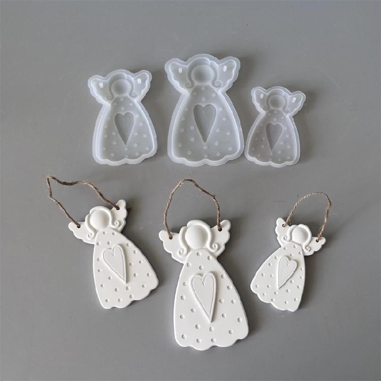 Heat Resistant Silicone Candle Mould With Girl Angelic Embossing for Handmade Gift Party Decoration