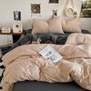 Class A Maternal And Infant Grade Solid Color Washed Cotton Bed Four-Piece Set Can Sleep Naked Bed Sheet Quilt Cover Bed Hat Dormitory 3Pcs Set