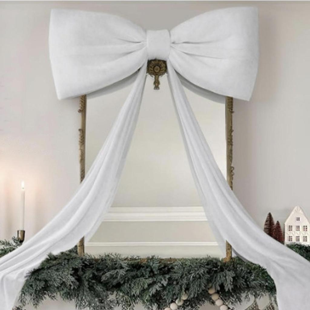 70.8 Inches Christmas Extra Large Velvet Bow Xmas Tree Topper Bows for Home Wall Fireplace Birthday Wedding New Year Party Decor