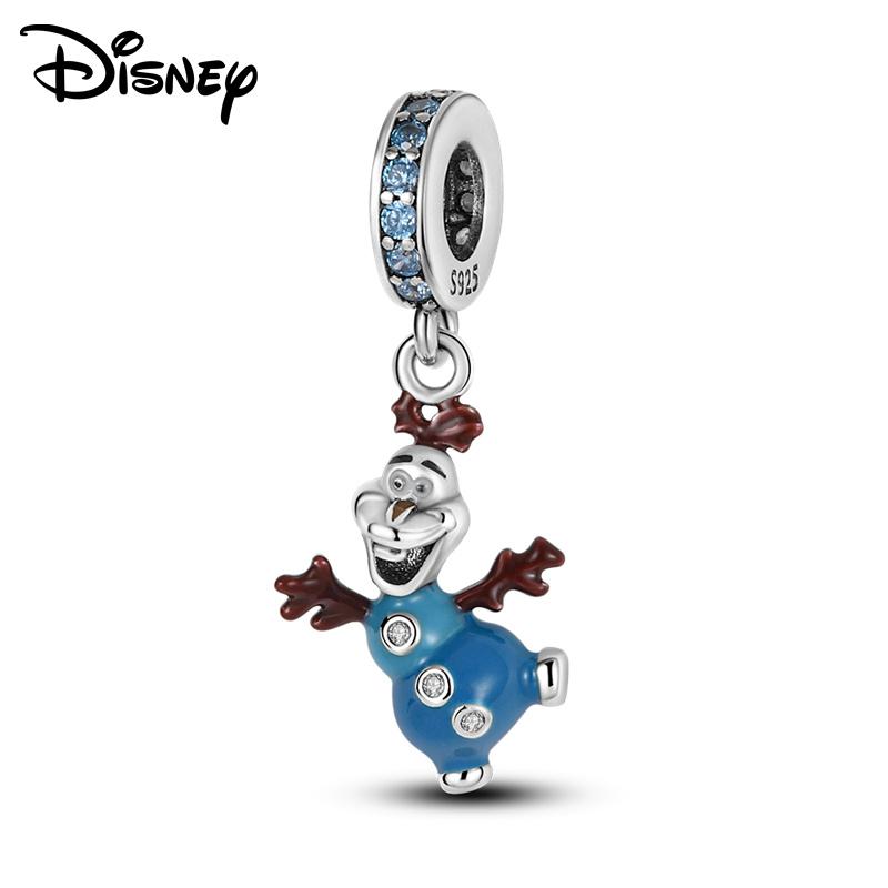 Disney 925 Silver Mickey and Flower Fairy Pendant Beads Suitable for Girls To DIY Original Bracelets Fashion Gifts