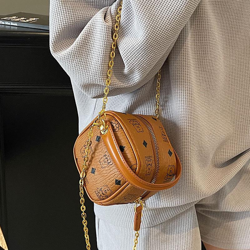 Trend New Light Luxury Temperament Hand-held Dice Small Bag Personalized Printing Foreign Style Advanced Sense Chain Messenger Women's Bag