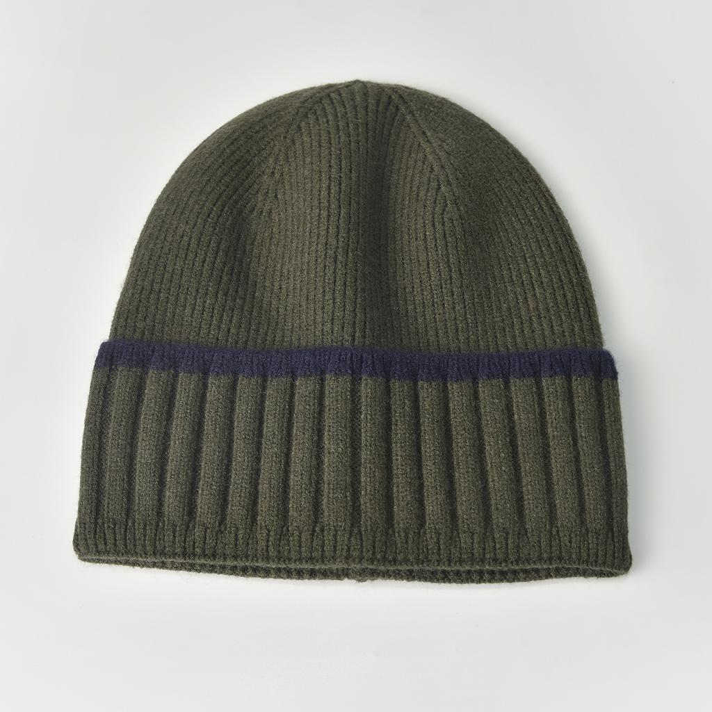 Chapeau de loisirs d'extérieur pour hommes - Bonnet noir épaissi automne/hiver, bonnet en laine tricotée pour temps froid avec cache-oreilles pour la chaleur et la protection