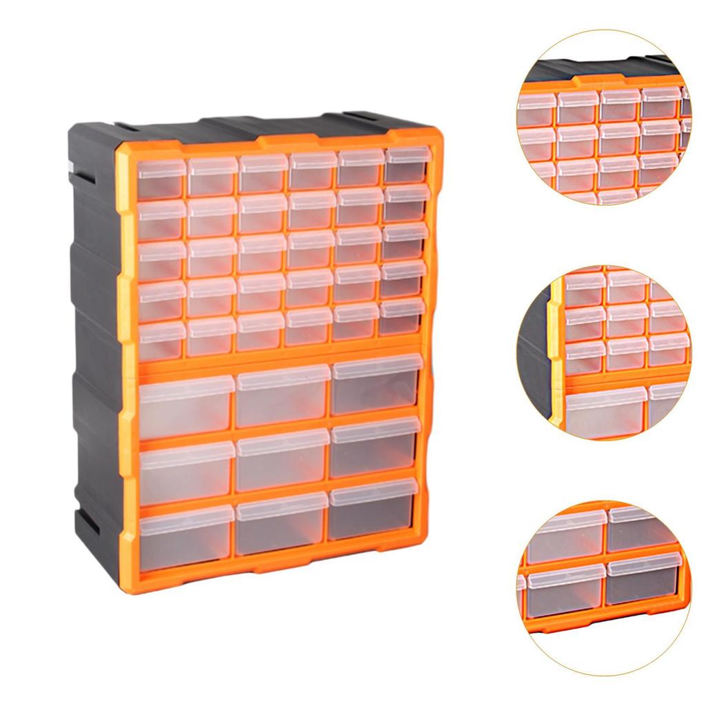 39 Drawers Parts Organizer Bin Container Multipurpose Grids Tools Storage Orange