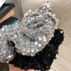 High-End French Retro Sequin Velvet Scrunchie Headband & Hair Tie for Women