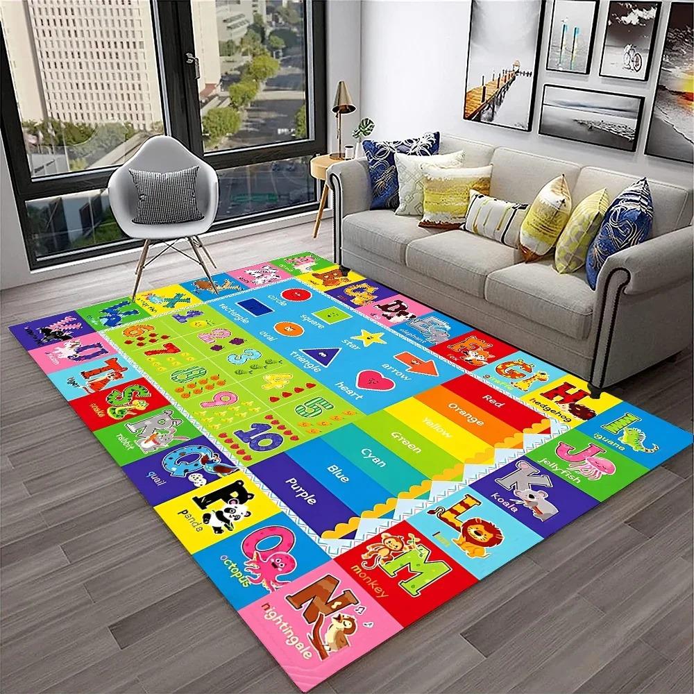Alphabet ABC Carpet Early Education Cartoon Children Crawling Rugs Non-slip Bedroom Living Room Sofa Home Decoration Floor Mat