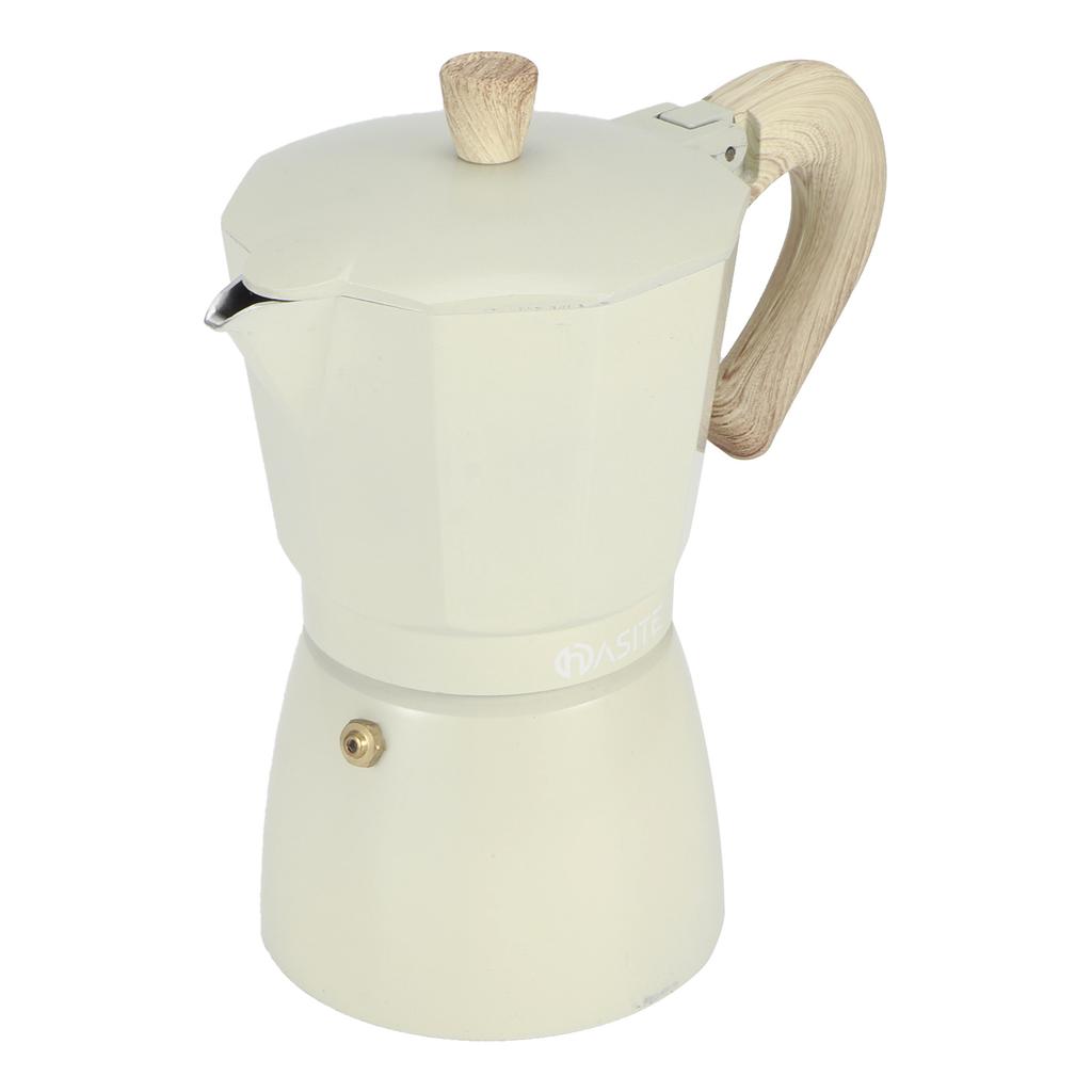 Aluminium Octagonal Coffee Pot Kettle Coffee Maker Moka Pot for Home Coffee Shop Faint Yellow