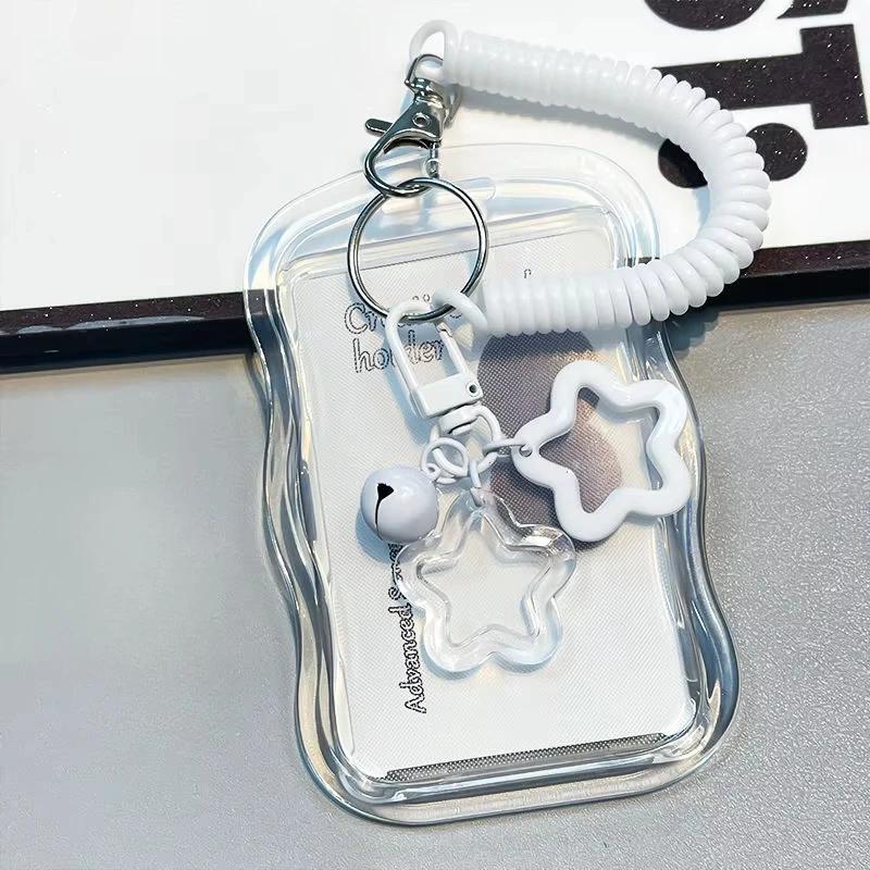 Bus Card Student Card Case Photo Protector Creative Design Kpop Photocard Holder Transparent Card Holder Keychain Photo Sleeves