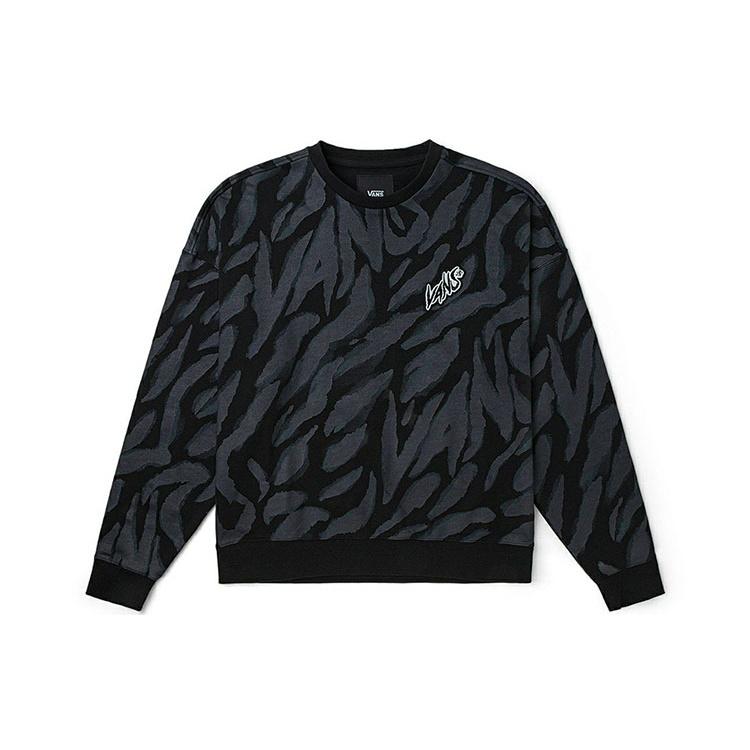 Vans Tiger Stripes Pattern Round Neck Pullover Black White Men s VN0002BPYM7 XL