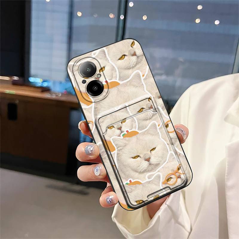 Durable Fashion Design Phone Case For Realme C67 4G/Realme12 Lite Card slot Graffiti TPU Anti-dust Cartoon Card sleeve