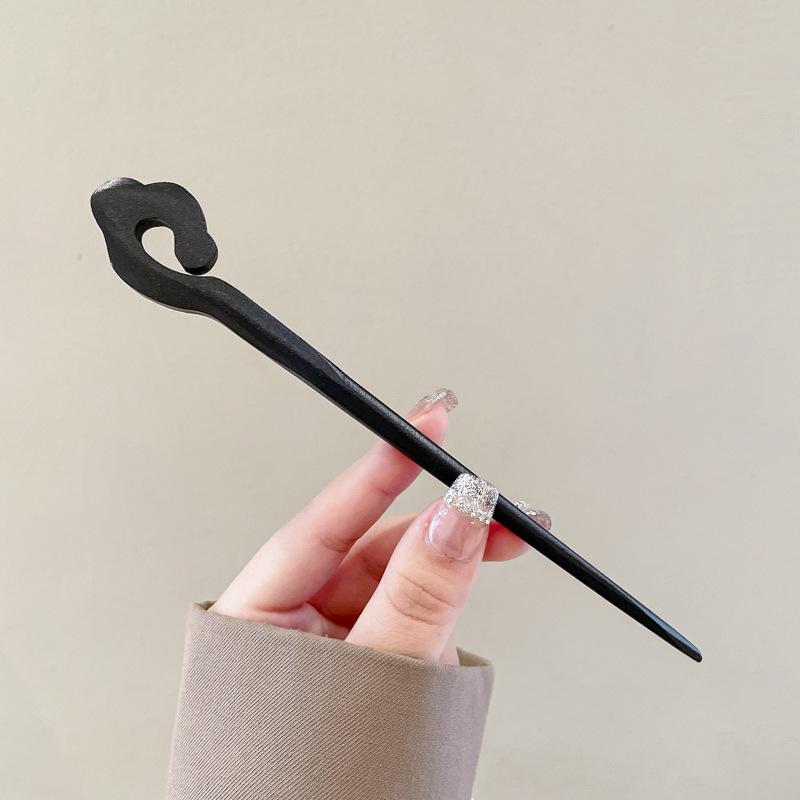Traditional Sandalwood Hairpin for Chinese Cheongsam & Hanfu Updo