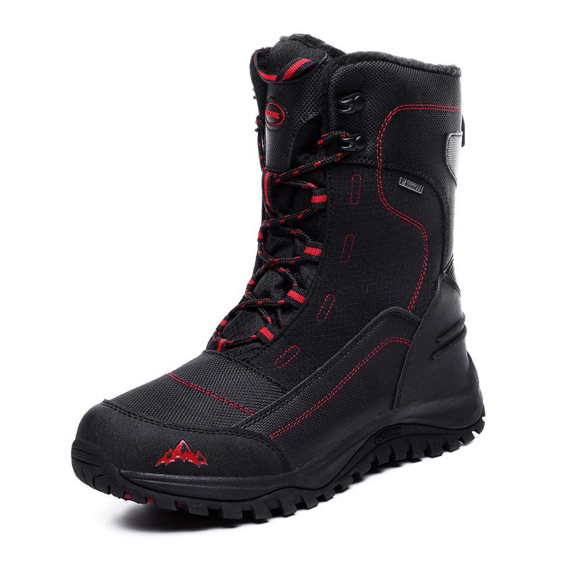 

Men s Super Warm Waterproof Snow Boots: -40°C Cold-Proof, Non-Slip, Thick Velvet Insulated Winter Shoes 39 красный/чёрный