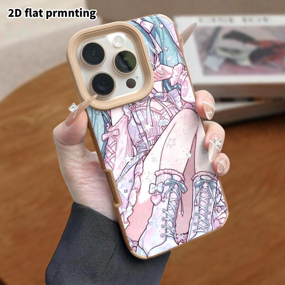 Phone Case: Lambskin 2D Flat Samsung Galaxy A34 A35 M05 M06 S20 S22 S21 FE Plus 5G Protective Case, Pink and Blue Twin Tails, Christmas and Halloween