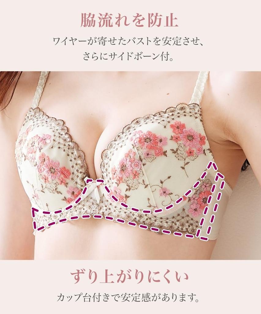 Inner Set Flower Bra and Shorts Set Bouquet Soft Mint [Nissen] (Flower Pattern) (Triumph) E80/L