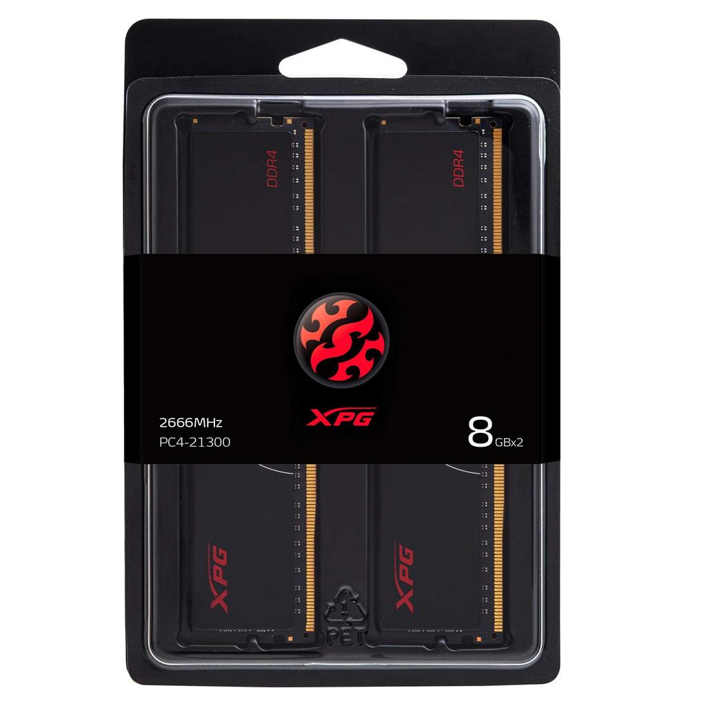 XPG Hunter Desktop PC Gaming Memory PC4-21300 DDR4-2666 8GB x 2 AX4U266638G16-HTD