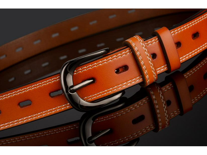 Korean Style Women's Genuine Leather Pin Buckle Belt - Versatile Casual Belt for Jeans and Skirts