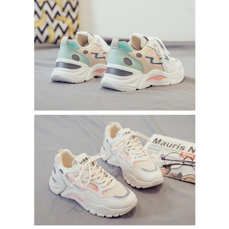 Damen Freizeitschuhe, Dicksohlige Dünne Mesh-Schuhe, Atmungsaktive Sportschuhe