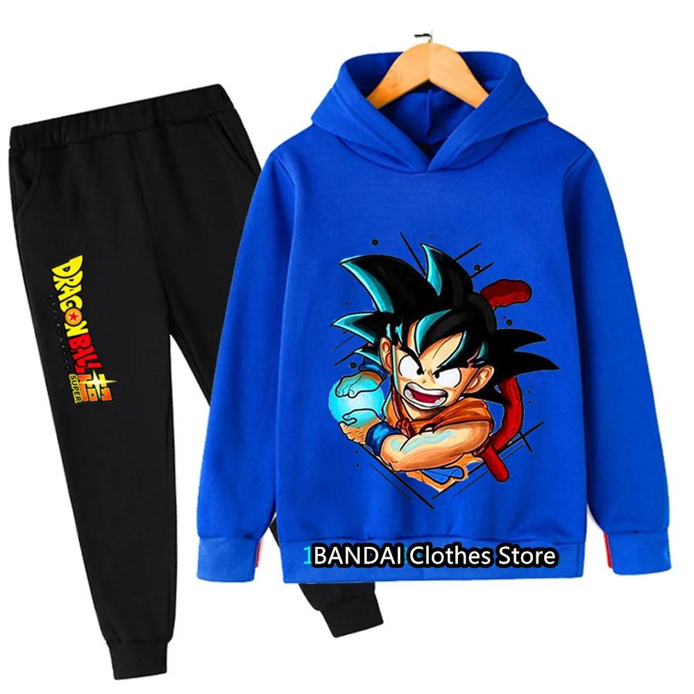 New 2025 Dragonball Hoodie Kids Spring Sportswear Boys and Girls Goku Sweatshirt Boys Clothes Girls Set Hoodie Pantsuit Children