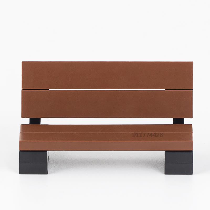 MOOXI City MOC Building Block Parts House Furniture Compatible Action Figure DIY Kids Toys Park Bench Street Lamp Bricks MOC0017