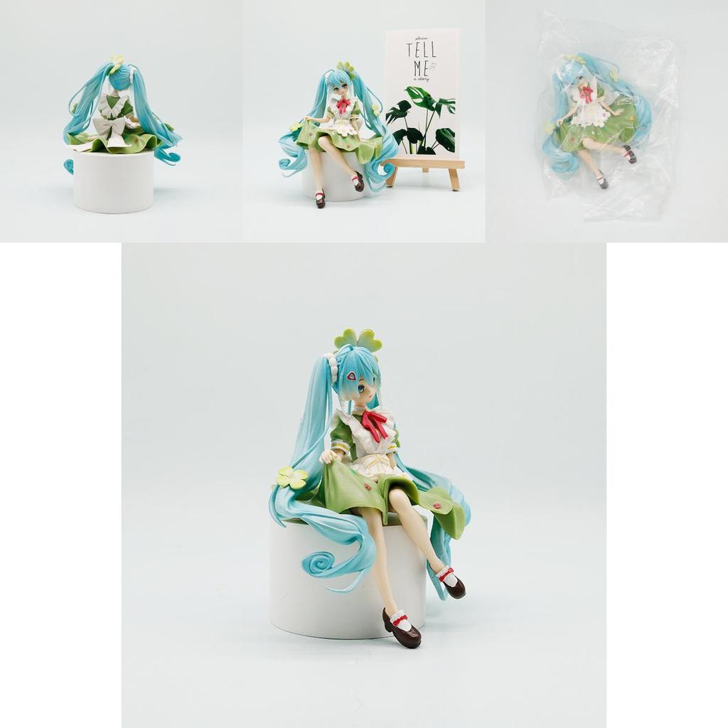 Hatsune Miku Pvc Model Ornament With Four Leaf Clover Style For Gift And Collectors Display