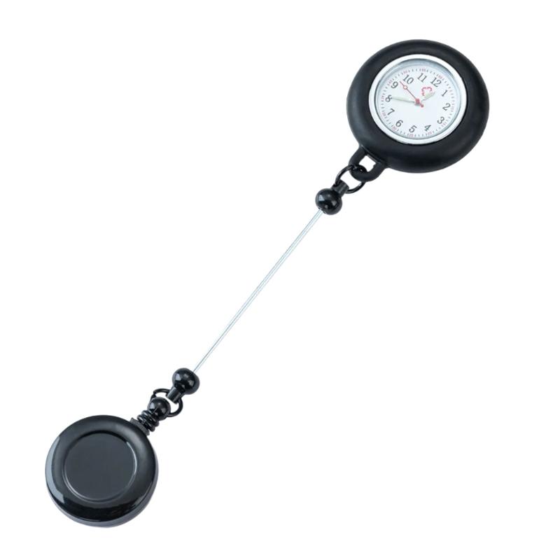Retractable Badge Reels Nurse Watch Beadable Badge Holder Watch with Belt Clip for Nurse Doctor Healthcare Paramedic