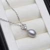 Real Natural pearl pendant 925 Woman,Freshwater Silver pearl pendant on the neck Wife Mother Birthday Gift White Pink Black