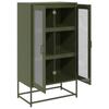 Komoda Oliwkowo-Zielona 68X39X123 Cm Stal