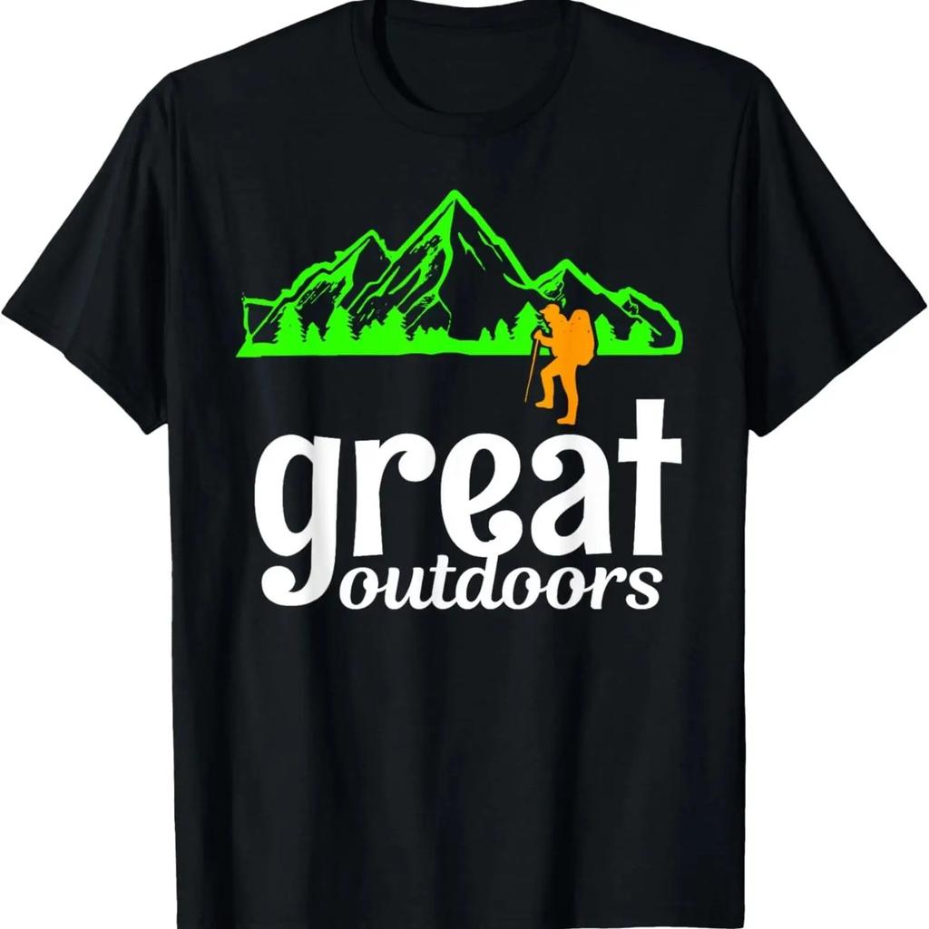 Great Outdoors Hiking Hiker Nature T Shirt Vintage Designer Clothes Breathable Homme Top For Everyday Wear Fashion