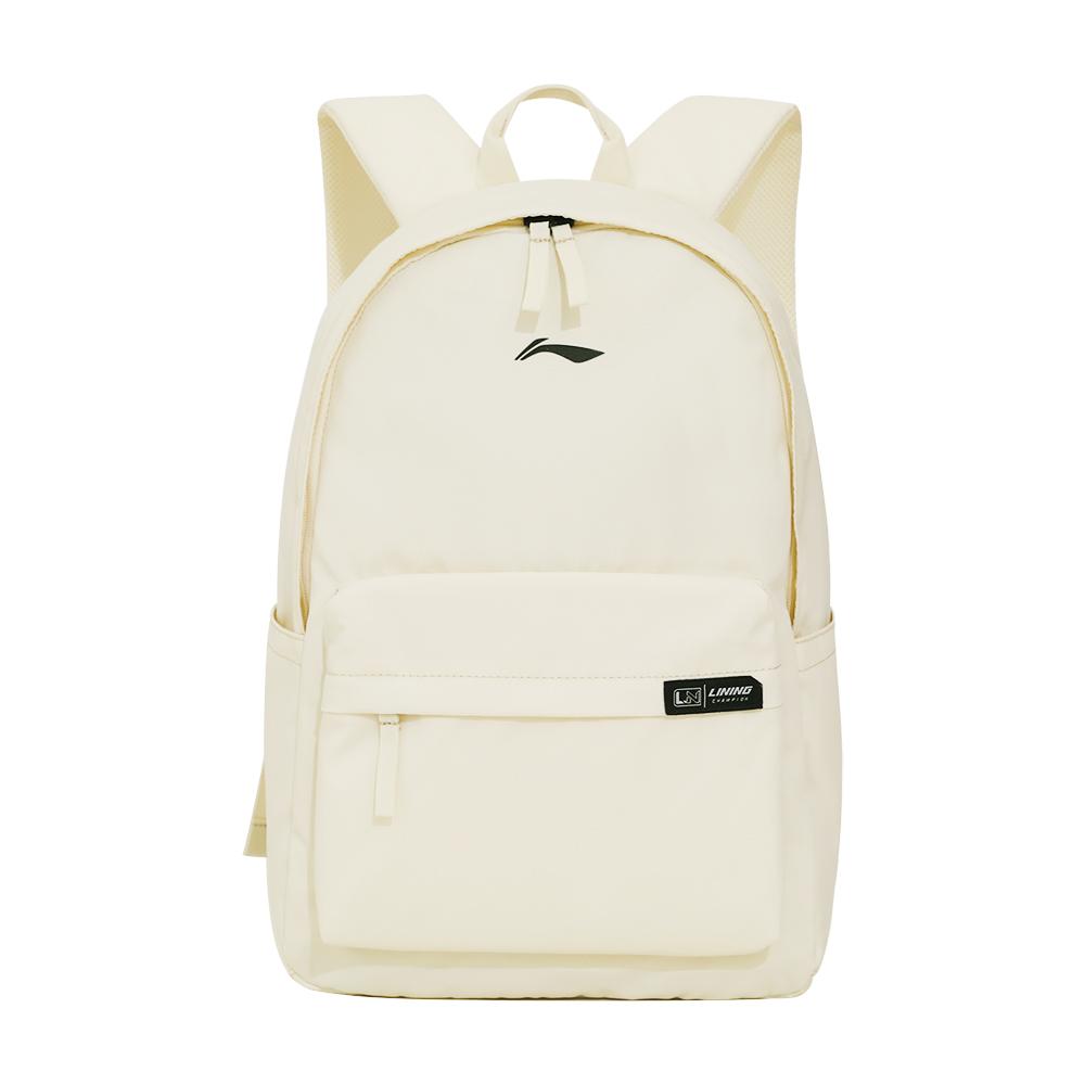 

Li-Ning Classic Solid Color Large Capacity Polyester Backpack Unisex Backpack Off-White ABSU319-3 Ecru