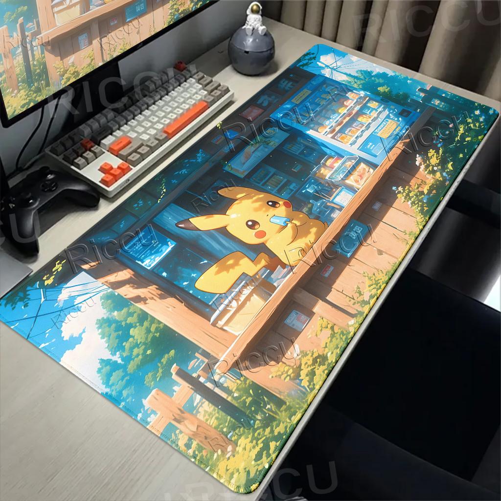 Mouse Pad Large Size P-Pikachu Aesthetics Computer keyboard Gaming Accessories Desk Mat Locking Edge Gamer Carpet Anime Tablemat