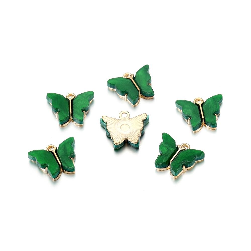 10pcs/lot Colorful Resin Butterfly Charms Pendant Enamel Metal Small Charms Necklace Bracelet For DIY Jewelry Making Accessories