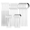 30pcs/6set Dinnerware Knives Fork Dessert Coffee Teaspoons Spoons Ware Set Stainless Steel Cutlery Kitchen Tableware