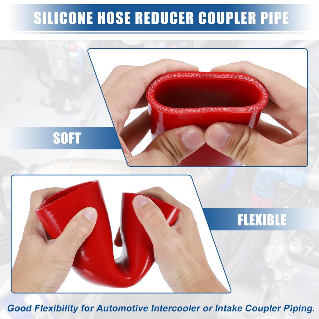 X AUTOHAUX Car Elbow Reducer Silicone Hose Coupler Intercooler Tube Intake Piping 45 Degree