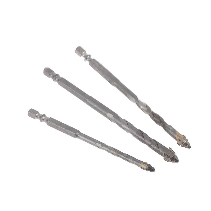 

3Pcs Four-Edge Sawtooth Eccentric Twist Drill Bit Set For Dry Drilling Of Ceramic Tiles Glass Marble Concrete Drill Bits one size