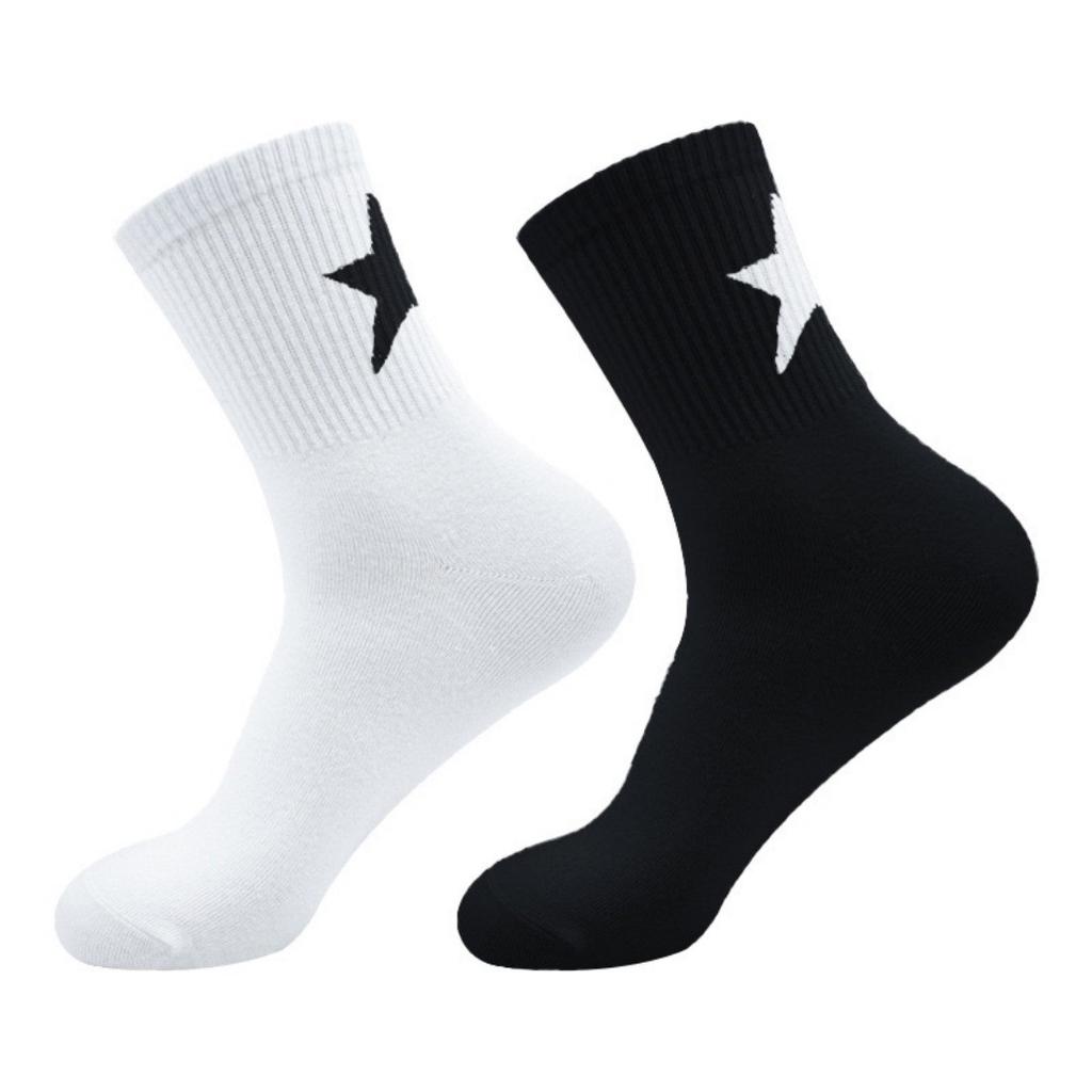 5 Pairs Of Pentagram Men'S Tall Crew Work Socks Moisture Wicking Sports Socks