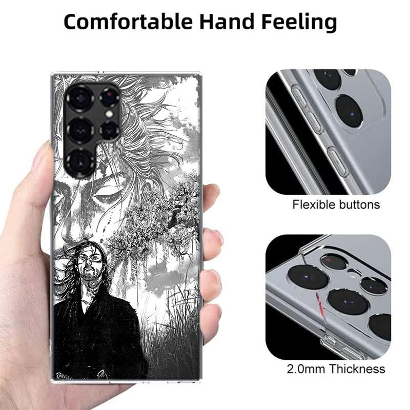 Manga Vagabond Capa Phone Case For Samsung S26 Ultra S25 Edge Galaxy S23 S21 S20 S24 FE S22 S10 Plus Cover Clear TPU Shell Coque