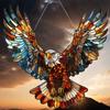 8in 2D Bald Eagle Dream Catcher Color Acrylic Window Decor Sunny Day Home Office Garden Yard Artistic Handmade Wall Hanging