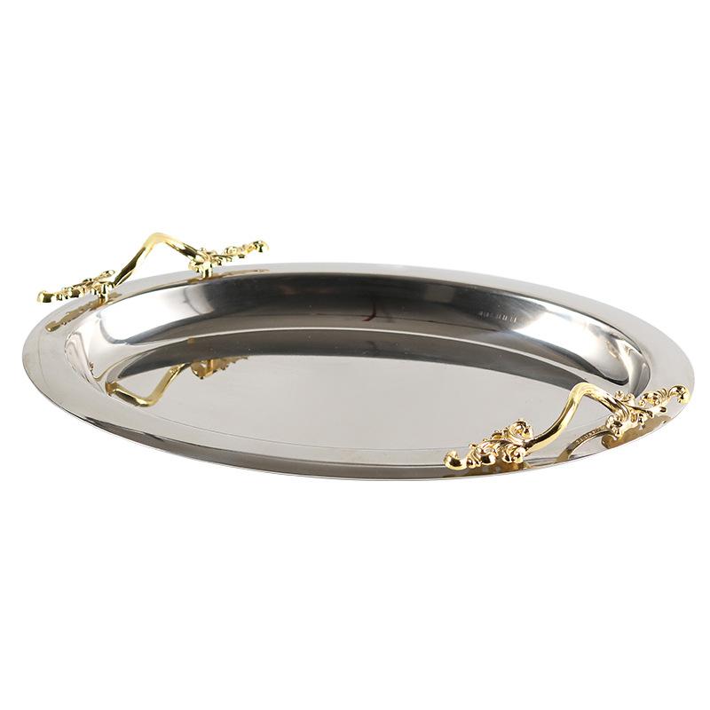 Stainless Steel Mirror Fruit Tray, Dining Table Decoration Storage Tray, Dessert Tray, Home Decoration, Scandinavian Style