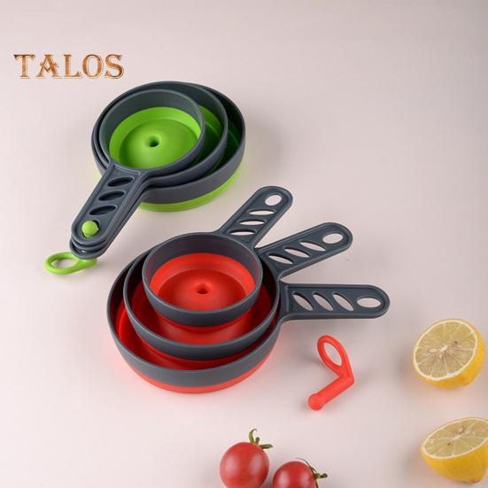 3Pcs Oil Funnel Hanging Hole Design Dispense Silicone Durable Folding Kitchen Food Transfer Funnels Home Supply