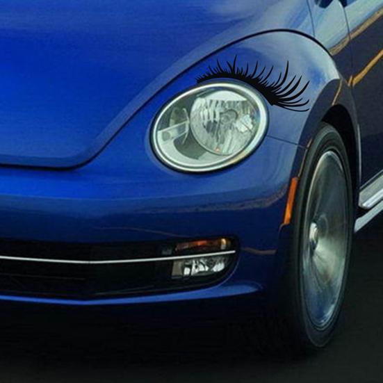 2Pcs Car Eyelashes Stickers Funny Car Headlight Sticker Waterproof Fake Eyelash Decals Tailgate Fridge Wall Window Vehicle Decoration Gifts for Men
