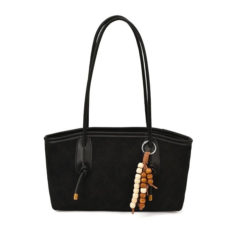 Retro Bag Women's Large Capacity Autumn and Winter Casual Shoulder Armpit Bag Rhombus Commuter Tote Bag