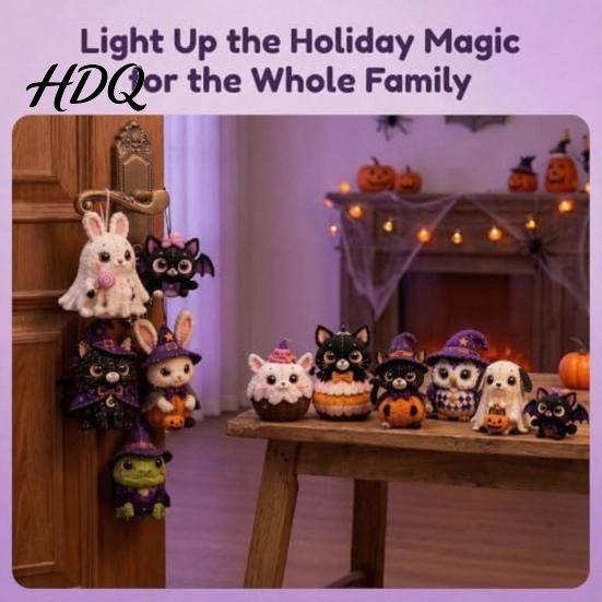 Fabric Sewing Kit Halloween Friends Patchwork Kit Animal DIY Make 4 Beginner
