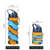 Collapsible Water Bottle, Reuseable BPA Free Silicone Foldable Bottles Portable Hiking Cup for Outdoor Mountaineering Tours