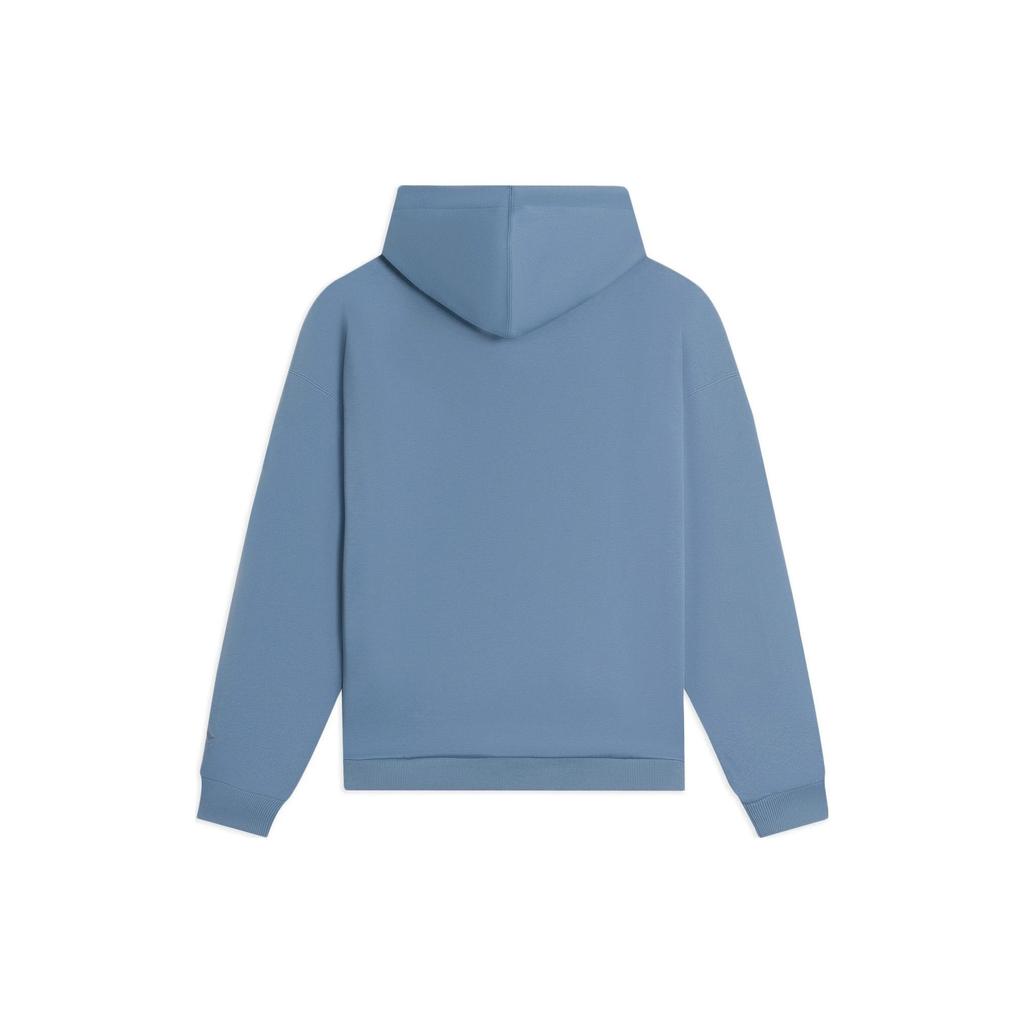 Li-Ning Sports Trend Series Solid Color Print Chinese Characters Letter Fleece-Lined Hoodie Long Sleeve Sweatshirt Unisex Sweatshirt Blue AWDSB19-5