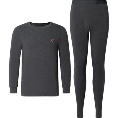 JD Zhizao Men's Thermal Antibacterial Fleece-Lined Underwear Set