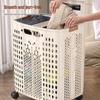 Extra Large Foldable Laundry Basket with Wheels - High Capacity, Movable & Durable
