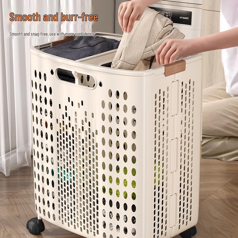 Extra Large Foldable Laundry Basket with Wheels - High Capacity, Movable & Durable
